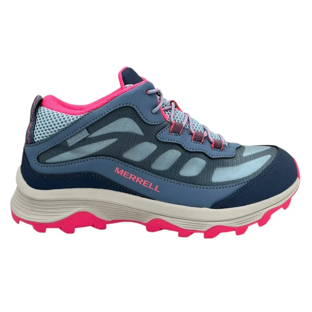Merrell Moab Speed‎ Youth Big Girls Waterproof Hiking Shoes Size 7 Blue Coral